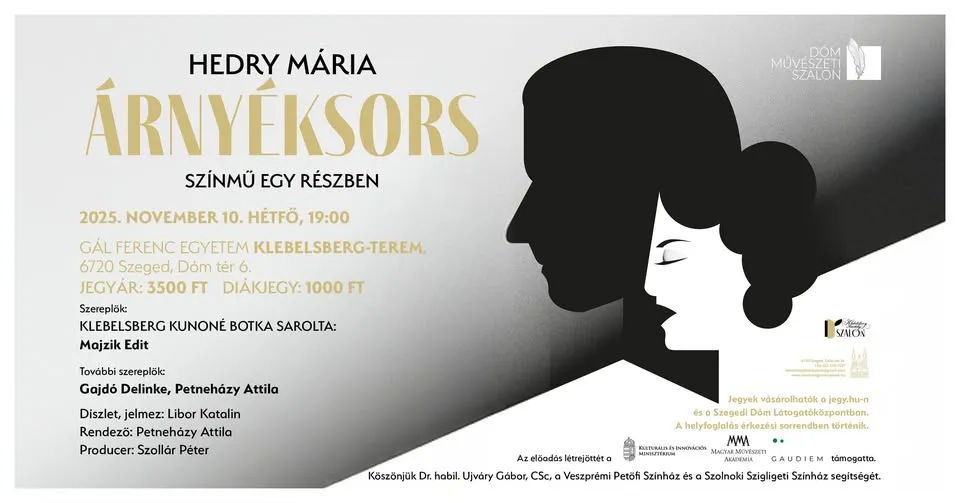Hedry Mária - Árnyéksors - színmű egy részben, A KLEBELSBERG KUNO JUBILEUMI EMLÉKÉV ALKALMÁBÓL
